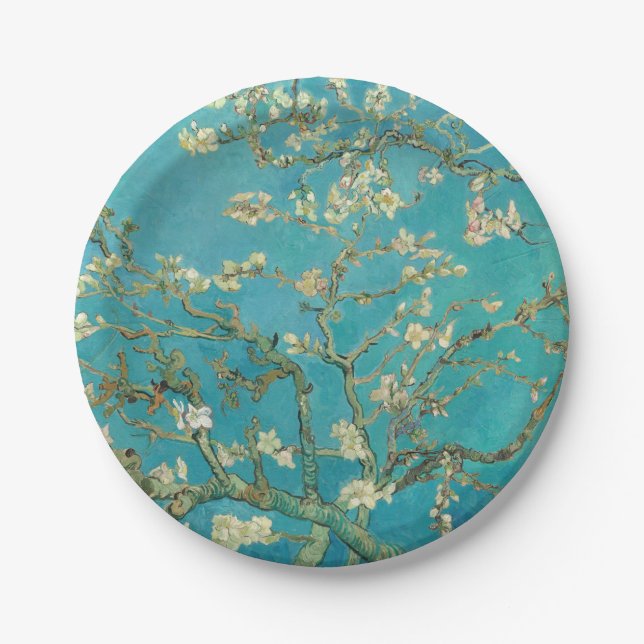 Almond Blossom, 1890 von Vincent van Gogh Pappteller (Vorderseite)
