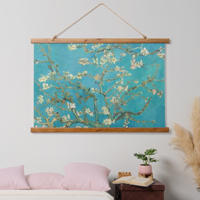 Almond Blossom, 1890 von Vincent van Gogh Wandteppich Mit Holzrahmen (Schlafzimmer)
