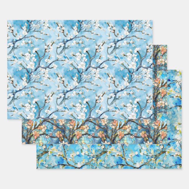 Almond Blossom inspiriert von Van Gogh Wrapping Pa Geschenkpapier Set (Set)