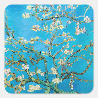 Almond Blossom Vincent van Gogh Quadratischer Aufkleber