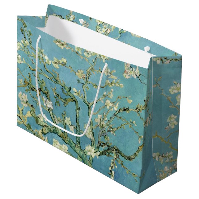 Almond Blossom von Van Gogh Fine Art Große Geschenktüte (Vorderseite Schrägansicht)