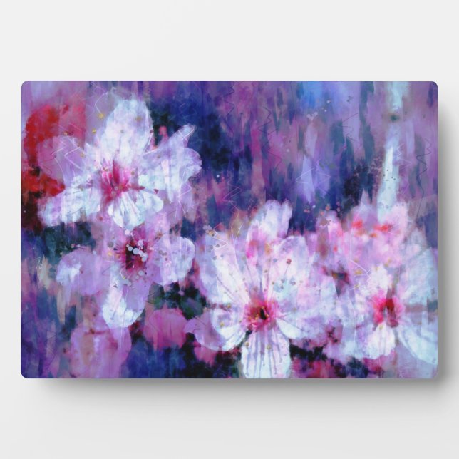 Almond Blossom Watercolor Fotoplatte (Vorderseite)