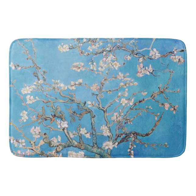Almond Blossoms Blauer Vincent van Gogh Malerei Badematte (Vorderseite)
