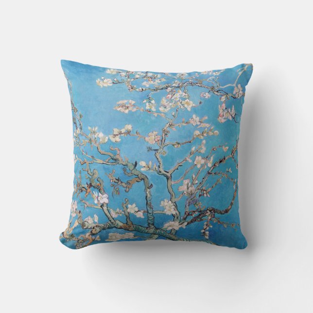 Almond Blossoms Blauer Vincent van Gogh Malerei Kissen (Vorderseite)