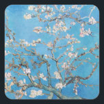 Almond Blossoms Blauer Vincent van Gogh Malerei Quadratischer Aufkleber<br><div class="desc">Vincent van Gogh (Niederländisch, 1853 - 1890) Almond Blossom, 1890, Oil on Leinwand Ungerahmt: 73, 3 cm x 92, 4 cm Vincent van Gogh malte dieses Stillleben von Mandelblüten gegen einen blauen Himmel für seinen Neugeborenen, der nach ihm benannt wurde. Der Mandelbaum ist ein Symbol dieses neuen Lebens. Dieser Baum...</div>