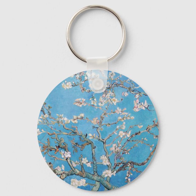 Almond Blossoms Blauer Vincent van Gogh Malerei Schlüsselanhänger (Vorderseite)