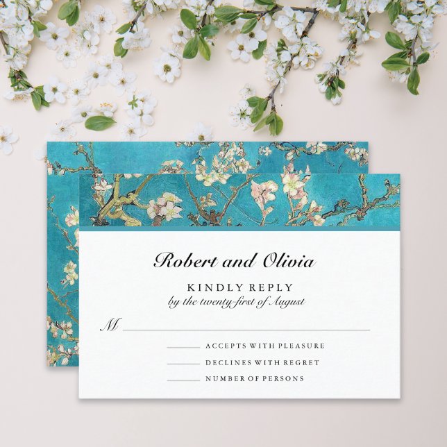 Almond Blossoms Blumenhochzeit RSVP Karte (Von Creator hochgeladen)