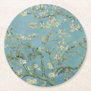 Almond Blossoms Painting by Van Gogh Runder Pappuntersetzer