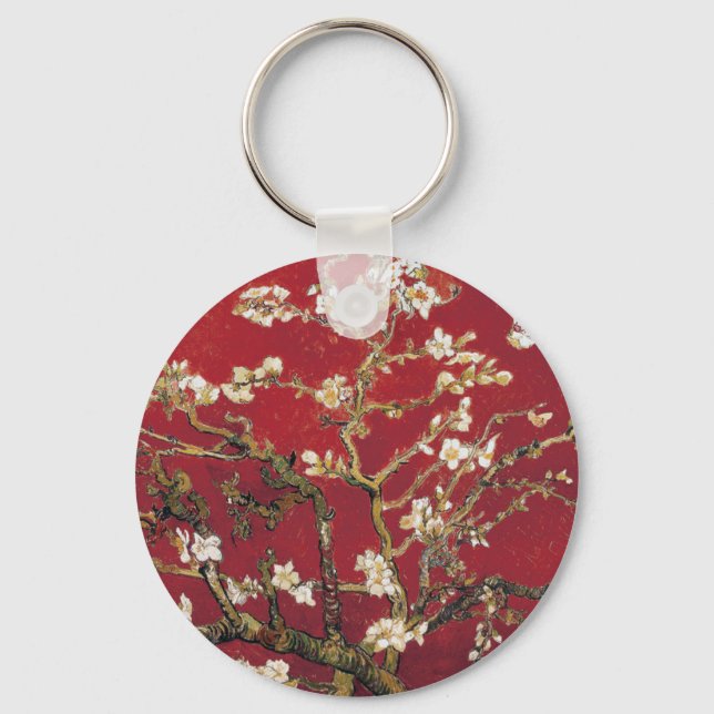 Almond Blossoms Roter Vincent van Gogh Malerei Schlüsselanhänger (Vorderseite)