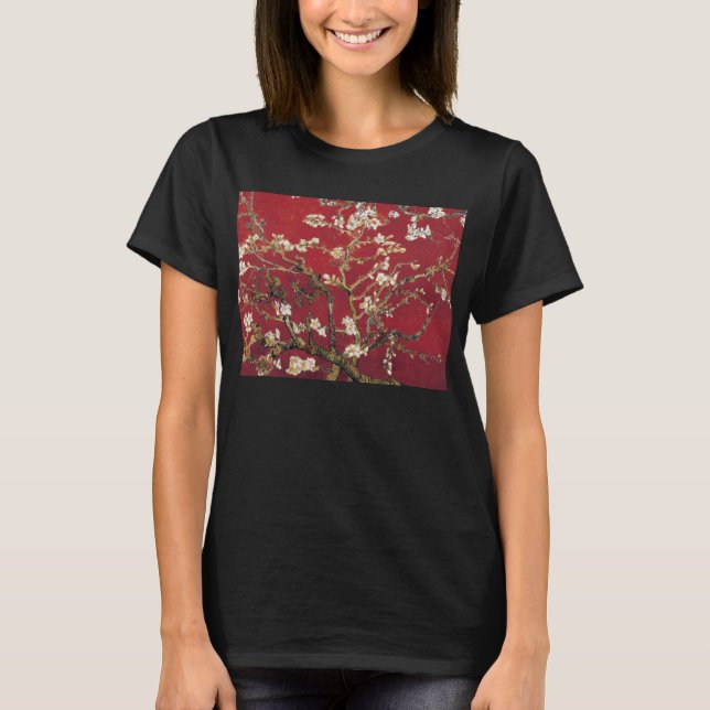 Almond Blossoms Roter Vincent van Gogh Malerei T-Shirt (Vorderseite)