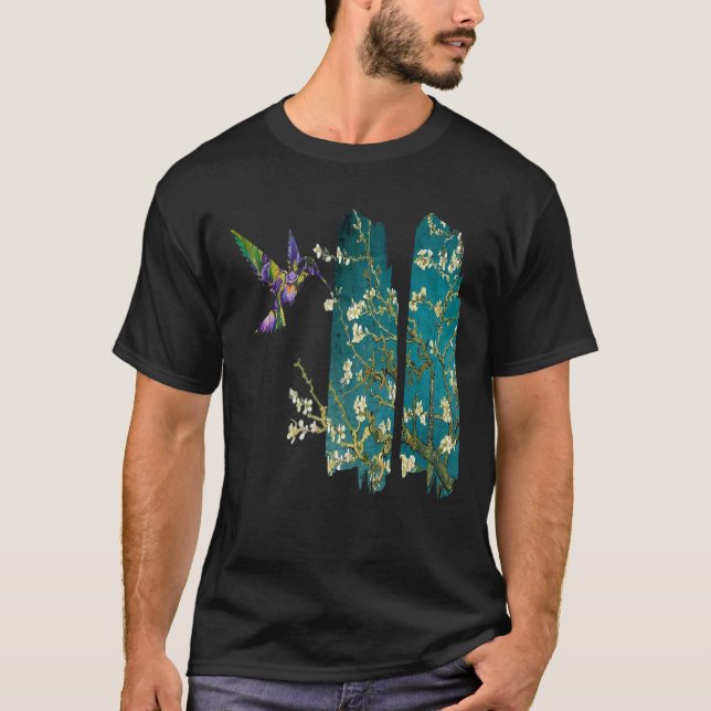Almond Blossoms Vincent Van Gogh hummingbird T-Shirt (Vorderseite)