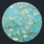 Almond Blossoms | Vincent van Gogh Runder Aufkleber<br><div class="desc">Mandelblüten (1890) des niederländischen Künstlers Vincent van Gogh (1853-1890). Van Goghs Almond-Blüten-Gemälde zeigen ein zartes Set aus weißen Blume gegen einen strahlenden türkisfarbenen Himmel, das für neues Leben und Erneuerung steht. Die eleganten Äste und fließenden Linien, die von japanischer Kunst Inspiriert werden, schaffen ein Gefühl der Gelassenheit und natürlichen Schönheit....</div>