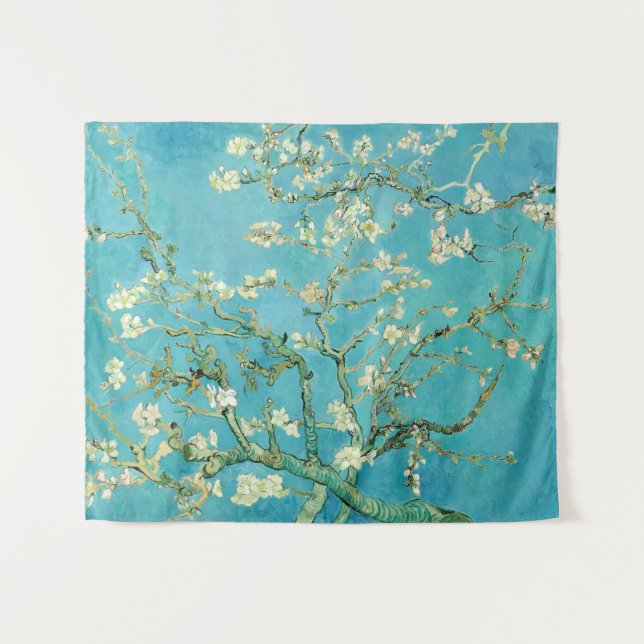 Almond Blossoms | Vincent van Gogh Wandteppich (Vorderseite (Horizontal))