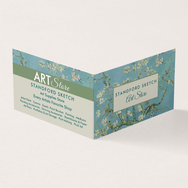 Almond-Blüten von Van Gogh, Art Supplies Store Visitenkarten (Vorderseite)