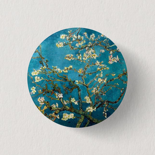 Almond Branches in Bloom Round Pinback Button (Vorderseite)