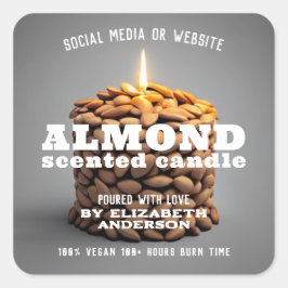 Almond Candle Quadratischer Aufkleber