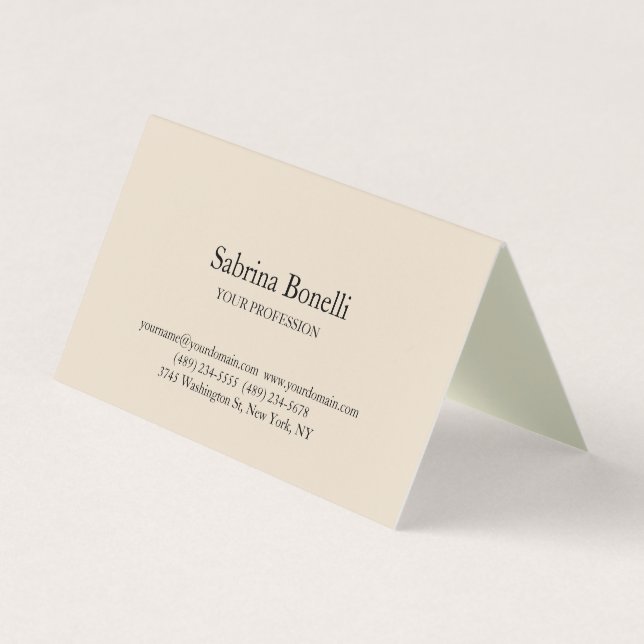 Almond Color Modern Unique Elegant Plain Simple  Visitenkarten (Vorderseite)