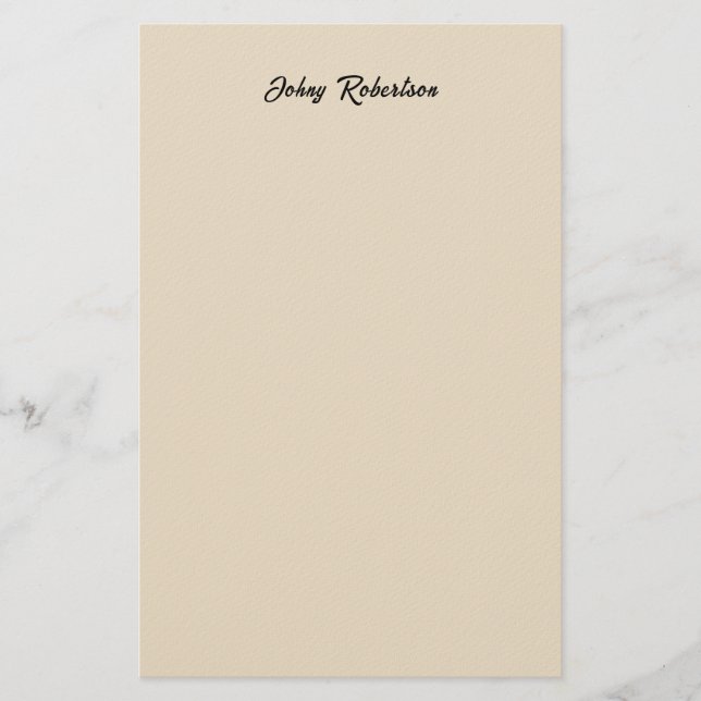 Almond Color Plain Elegant Professional Minimalist Briefpapier (Vorderseite)