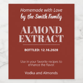 Almond Extract Modern Label Sticker ZEX_001b Weinetikett