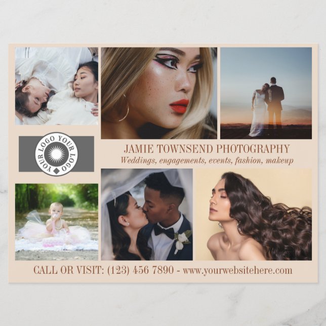 Almond Foto Collage QR Logo Fotogeschäft Flyer (Vorne)