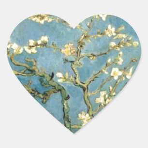 Almond Tree blühend von Van Gogh Herz-Aufkleber