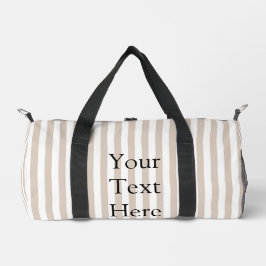 Almond & White Stripes  Duffle Bag