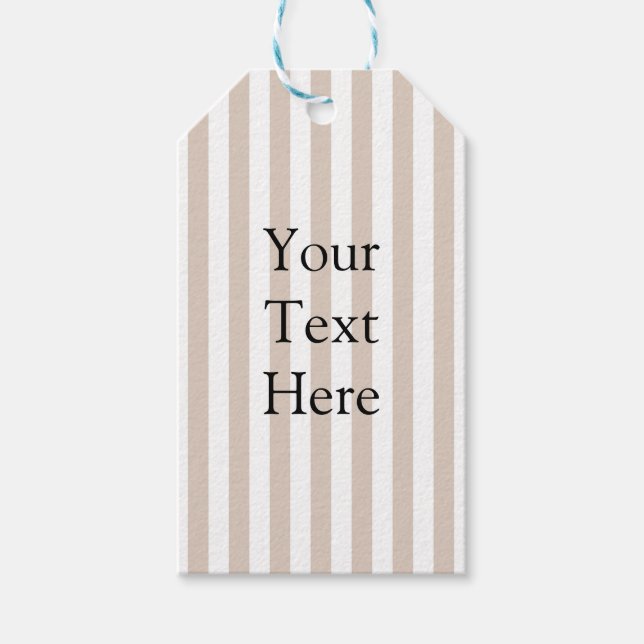 Almond & White Stripes  Geschenkanhänger (Vorderseite)