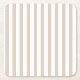 Almond & White Stripes Rechteckiger Pappuntersetzer