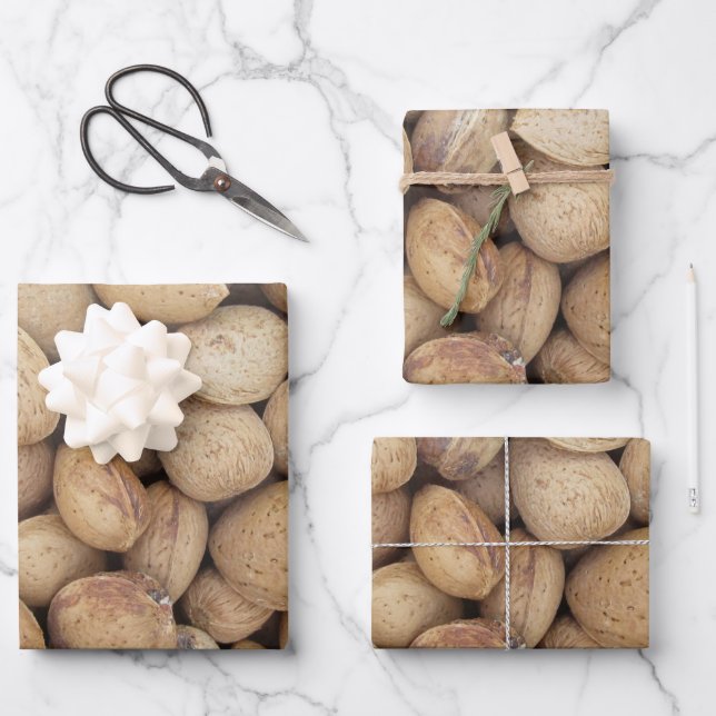Almonds Herbstmuster Geschenkpapier Set (Vorderseite)