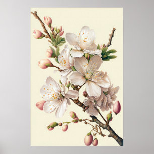 Almons Blossoms Blume Art Print Poster