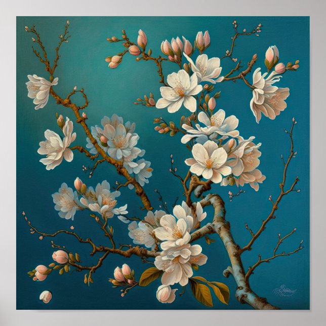 Almons Blossoms Blume Art Print Poster (Vorne)