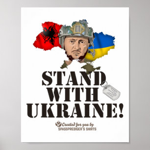 Alnia steht mit der Ukraine Selenskyj-Flagge von A Poster