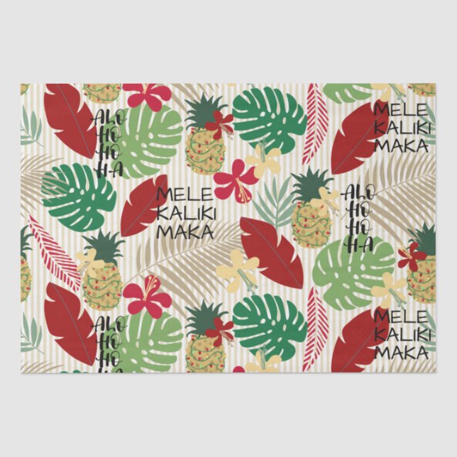 ALO-HO-HO-HA Hawaiian Tropical Holiday Wrapping P Seidenpapier (Vorderseite)