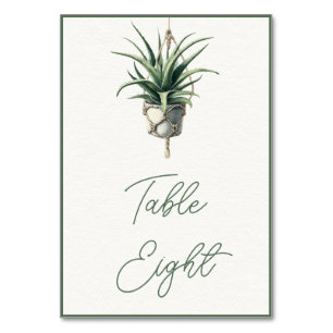 Aloe: Boho Chic Botanic Greenery Pflanze Minimal Tischnummer