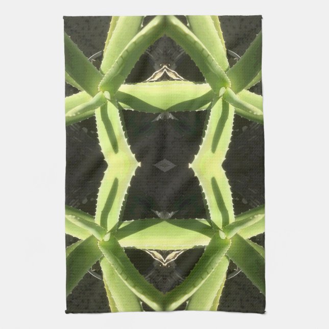 Aloe-Muster 3h Geschirrtuch (Vertikal)