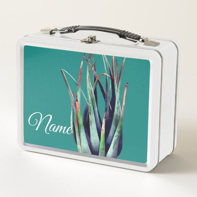 ALoe Pflanze Foto Individuelle Name Lunchbox (Vorderseite)