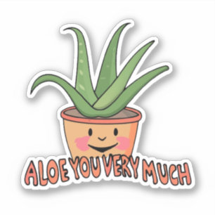 Aloe Sie sehr viel Pflanze botanisch Aufkleber
