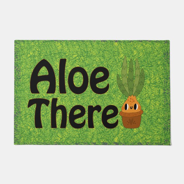 Aloe There, Funny Pflanze Willkommen Fußmatte (Vorderseite)