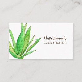Aloe Vera Herb Watercolor Pflanze Visitenkarte