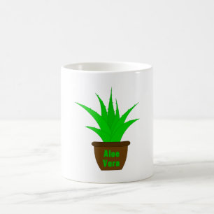Aloe Vera mit einem Label Kaffeetasse