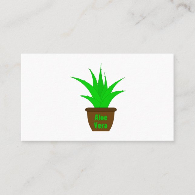 Aloe Vera mit einem Label Visitenkarte (Vorderseite)