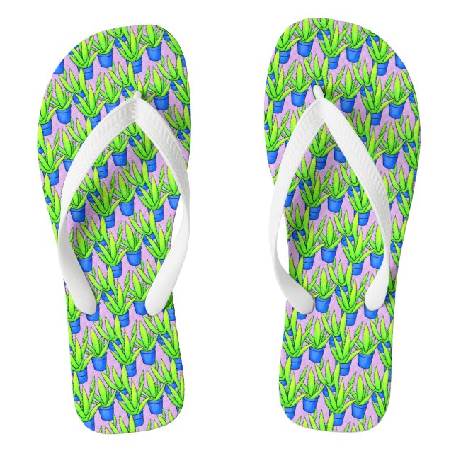 Aloe Vera Pflanze Pattern Flip Flops (Fußbett)