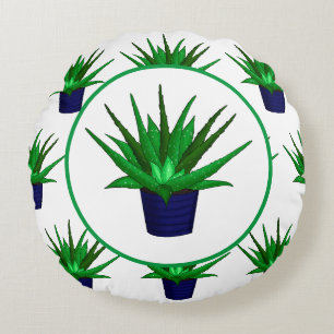 Aloe Vera Pflanze Rundes Kissen