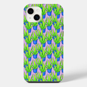 Aloe Vera Pflanzen Muster Textil iPhone 14 Plus Hülle