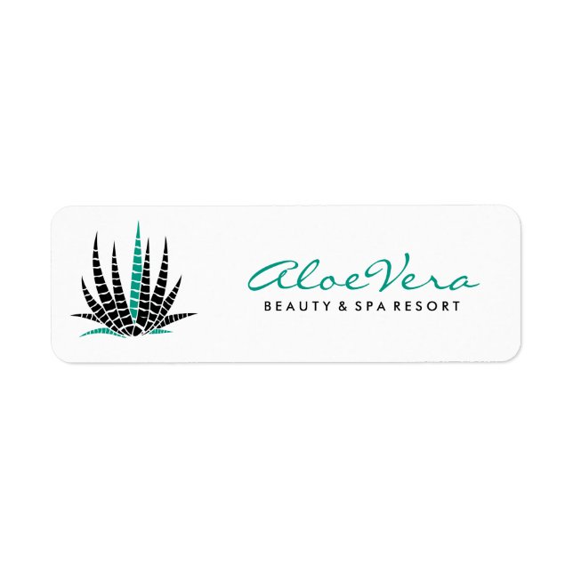Aloe Vera Schwarz und Aquamarine Illustration (Vorne)