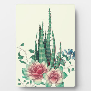 Aloe Vera Über Blume Fotoplatte