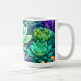 Aloe Vera und Succulents Collage Kaffeetasse