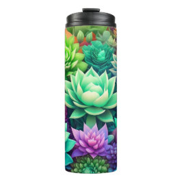 Aloe Vera und Succulents Collage Thermosbecher