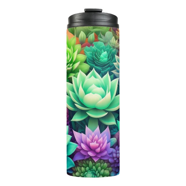 Aloe Vera und Succulents Collage Thermosbecher (Vorderseite)