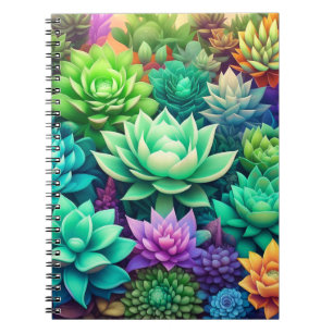 Aloe Vera und Sukkulenten Collage   Notizblock